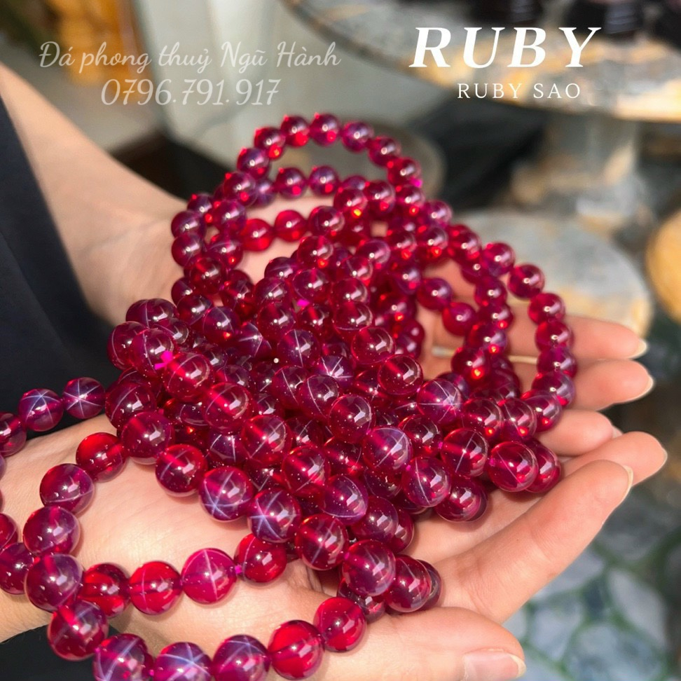 Vòng tay, lắc tay đá Ruby ngôi sao siêu đẹp - Có kiểm định