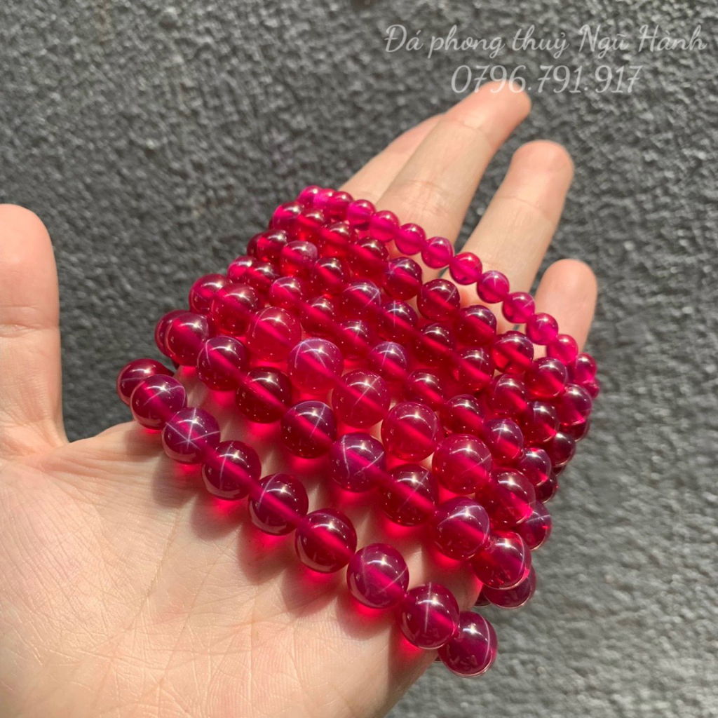 Vòng tay, lắc tay đá Ruby ngôi sao siêu đẹp - Có kiểm định