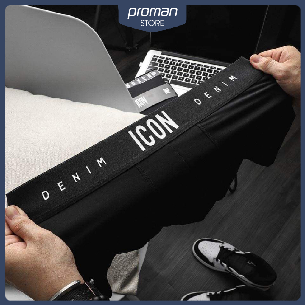 Quần Lót Nam Boxer Thun Lạnh ICON Co dãn 4 chiều, Quần Sịp Nam Cao Cấp mềm mịn loại 1