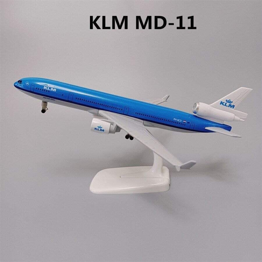 Máy bay mô hình klm MD-11 Airlines của Hà Lan 20cm có bánh xe