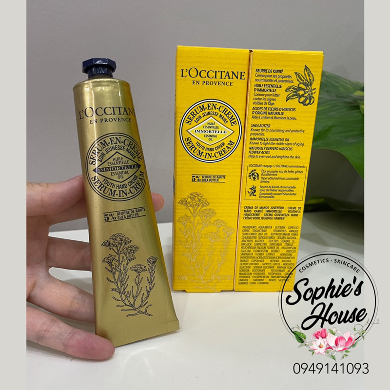 75ml - Kem dưỡng trẻ hoá da tay Loccitane / L’Occitane Youth Hand Cream