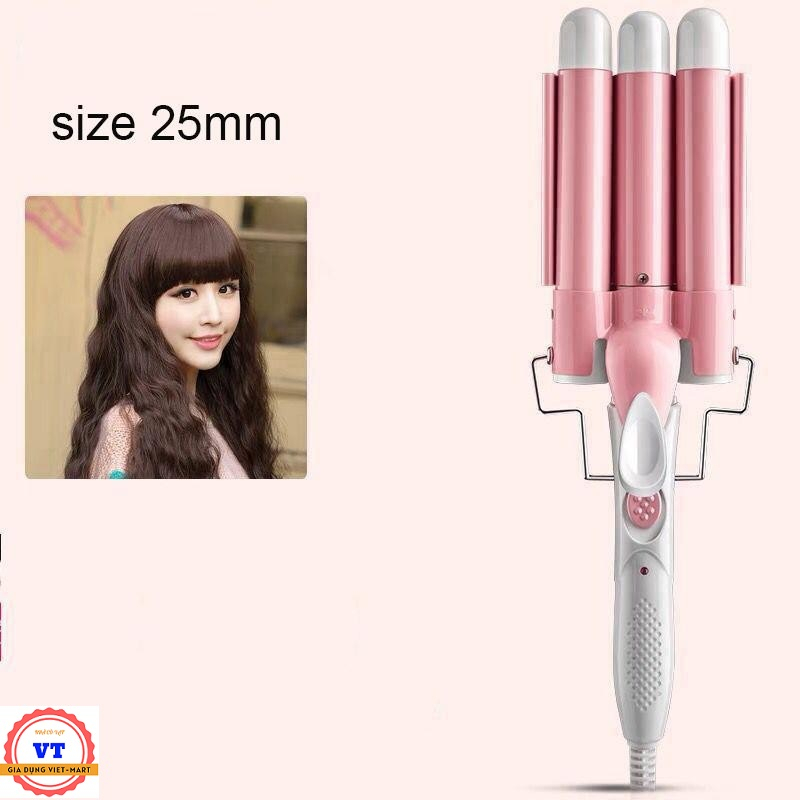 MÁY BẤM TÓC GỢN SÓNG 💋 𝑭𝑹𝑬𝑬𝑺𝑯𝑰𝑷💋 , máy làm xoăn sóng Máy uốn tóc 3 trục ,máy tạo kiểu uốn xoăn sóng nước