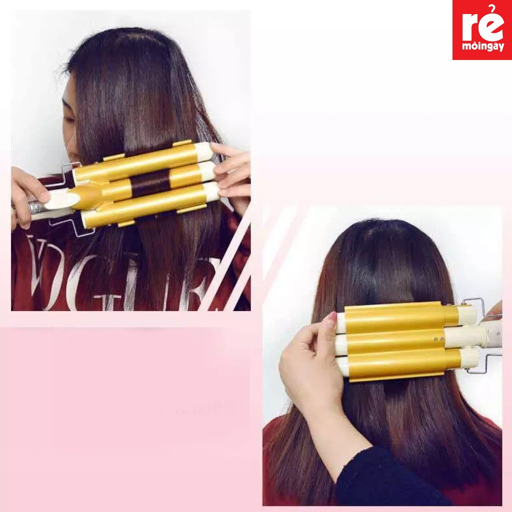 MÁY BẤM TÓC GỢN SÓNG 💋 𝑭𝑹𝑬𝑬𝑺𝑯𝑰𝑷💋 , máy làm xoăn sóng Máy uốn tóc 3 trục ,máy tạo kiểu uốn xoăn sóng nước