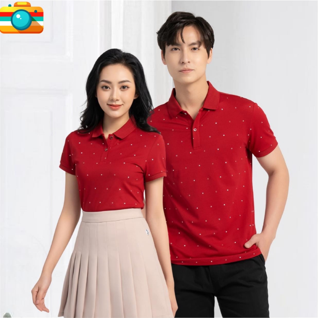 Áo polo nam nữ họa tiết Hình Học chất cotton mắt chim in tràn thân mềm