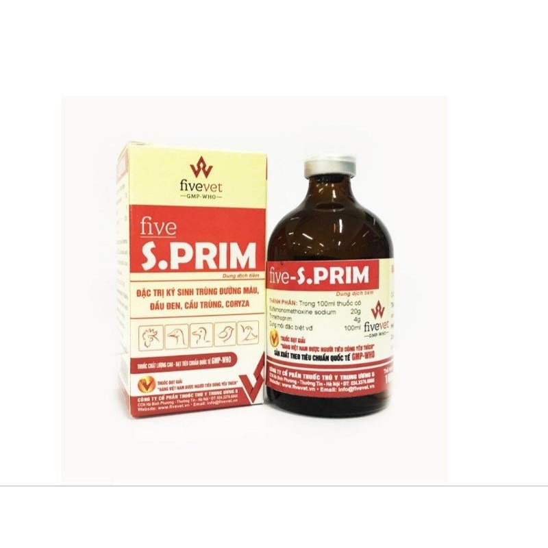 S.PRIM 100ml - Kí sinh trùng đường máu, đầu đen, cầu trùng, coryza trên gà, vịt, ngan, cút