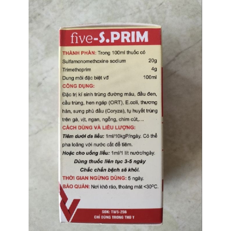 S.PRIM 100ml - Kí sinh trùng đường máu, đầu đen, cầu trùng, coryza trên gà, vịt, ngan, cút