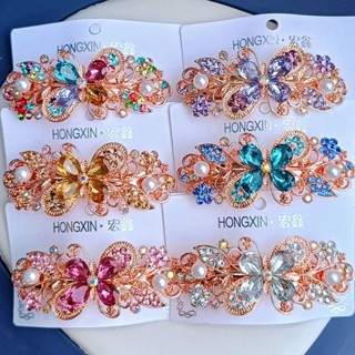 [Size 8cm cho tóc ít] Kẹp tóc đính đá lấp lánh kiểu trung niên thời trang