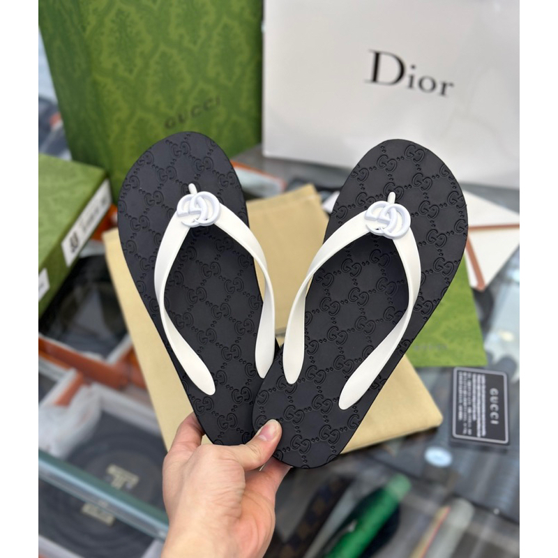 Dép Tông Gc Tag Logo Nhỏ Quai Trắng Full Box Hàng Đẹp