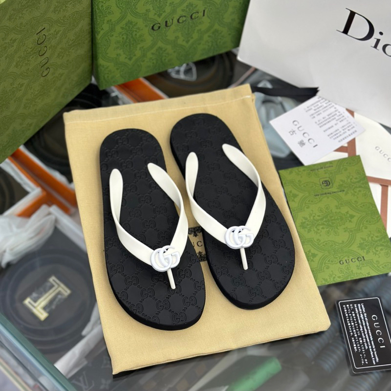 Dép Tông Gc Tag Logo Nhỏ Quai Trắng Full Box Hàng Đẹp