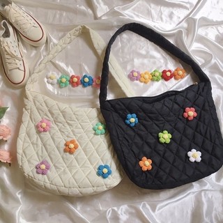 Pin cài túi hoa len handmade nhiều màu