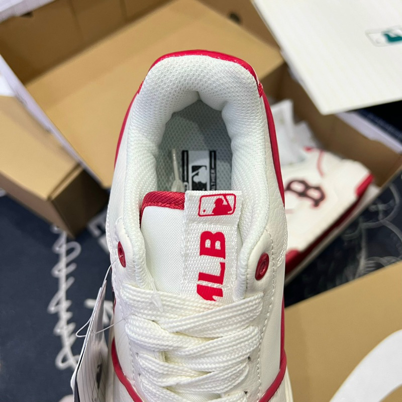Giày MLB chunkyy Liner Red white hoạ tiết in 3D Fullbox túi giấy