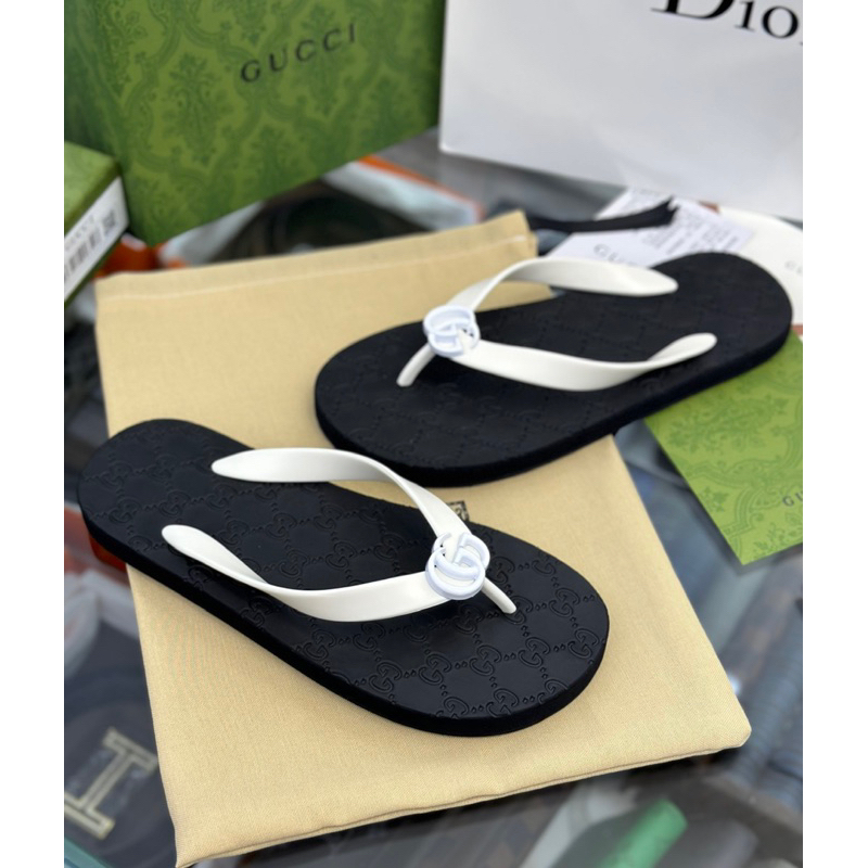 Dép Tông Gc Tag Logo Nhỏ Quai Trắng Full Box Hàng Đẹp