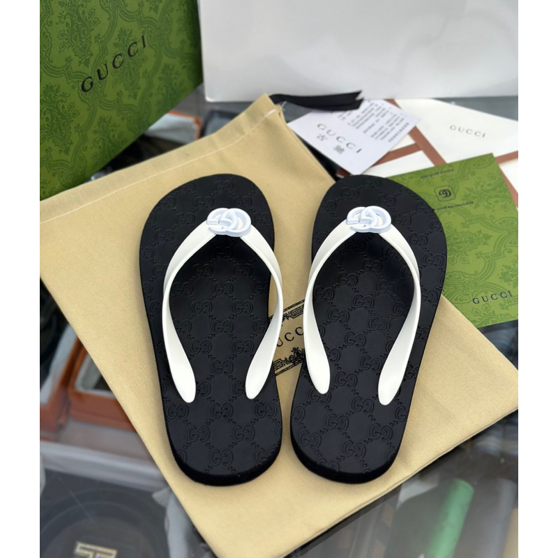 Dép Tông Gc Tag Logo Nhỏ Quai Trắng Full Box Hàng Đẹp