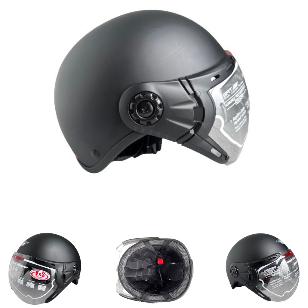 Mũ bảo hiểm nửa đầu có kính - Siêu đẹp - V&S Helmet - VS105K - Vòng đầu 56-58cm - Hàng chính hãng -Bảo hành 12tháng