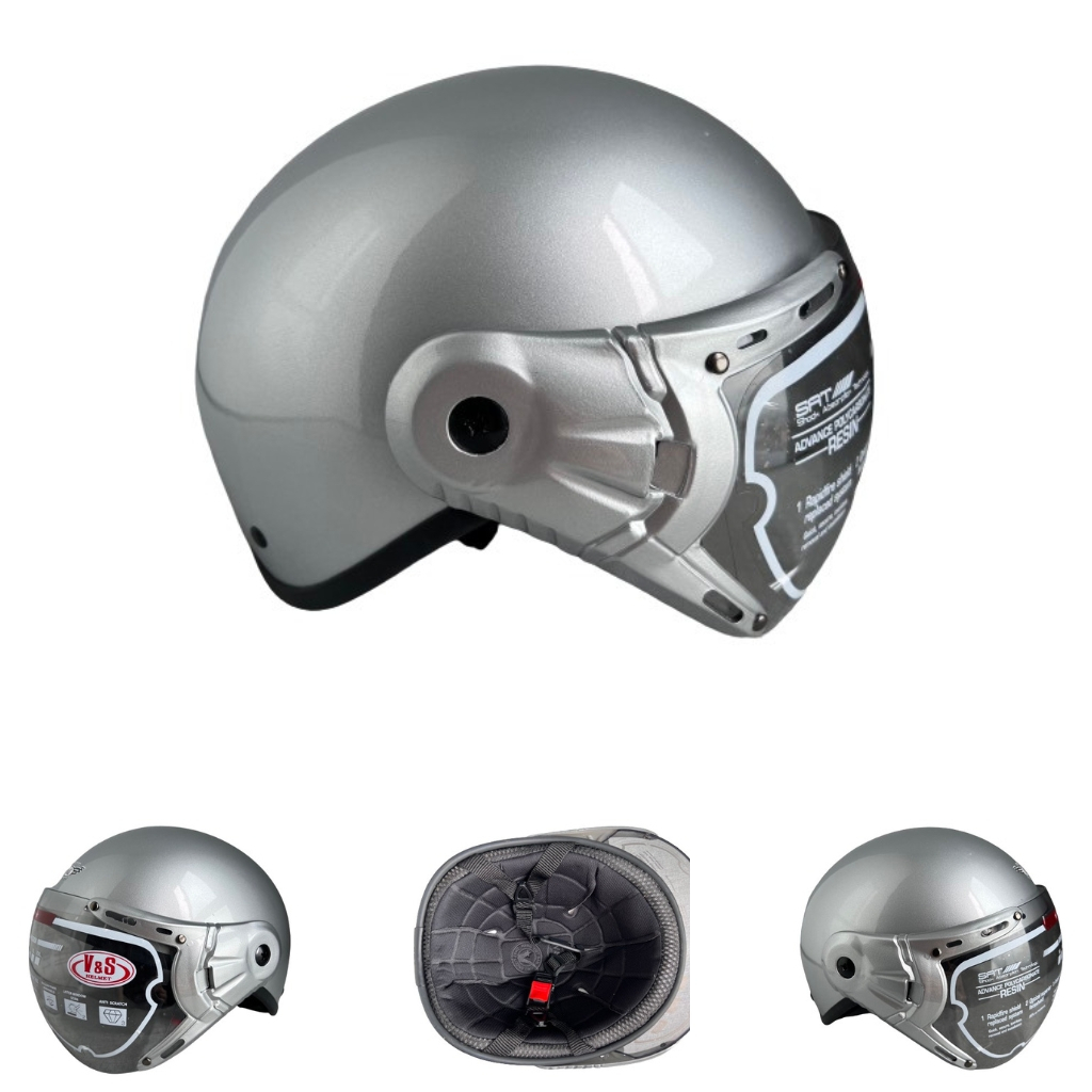 Mũ bảo hiểm nửa đầu có kính - Siêu đẹp - V&S Helmet - VS105K - Vòng đầu 56-58cm - Hàng chính hãng -Bảo hành 12tháng