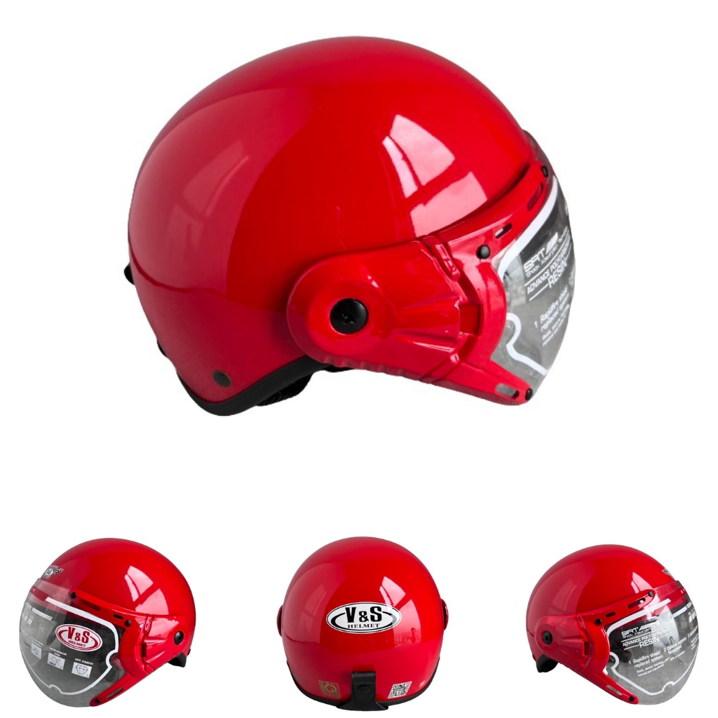 Mũ bảo hiểm nửa đầu có kính - Siêu đẹp - V&S Helmet - VS105K - Vòng đầu 56-58cm - Hàng chính hãng -Bảo hành 12tháng