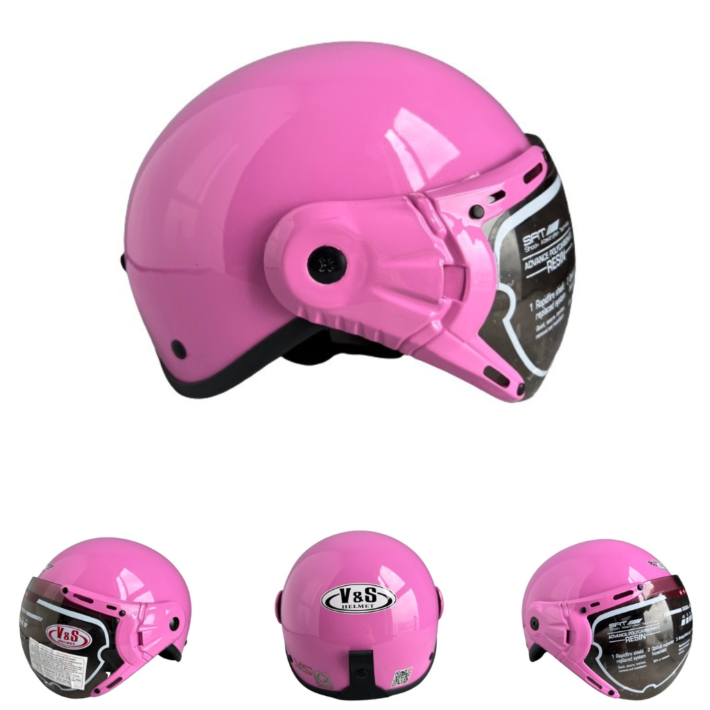 Mũ bảo hiểm nửa đầu có kính - Siêu đẹp - V&S Helmet - VS105K - Vòng đầu 56-58cm - Hàng chính hãng -Bảo hành 12tháng