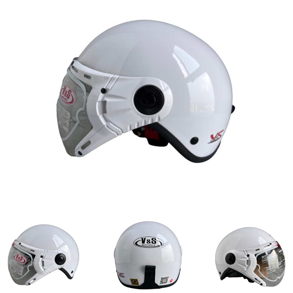 Mũ bảo hiểm nửa đầu có kính - Siêu đẹp - V&S Helmet - VS105K - Vòng đầu 56-58cm - Hàng chính hãng -Bảo hành 12tháng