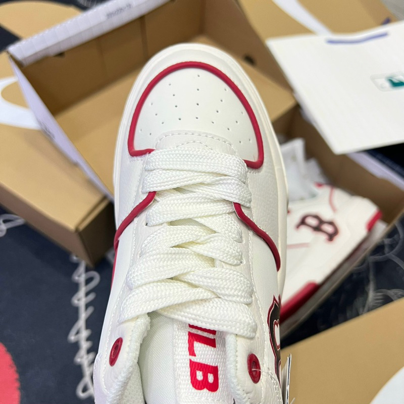 Giày MLB chunkyy Liner Red white hoạ tiết in 3D Fullbox túi giấy