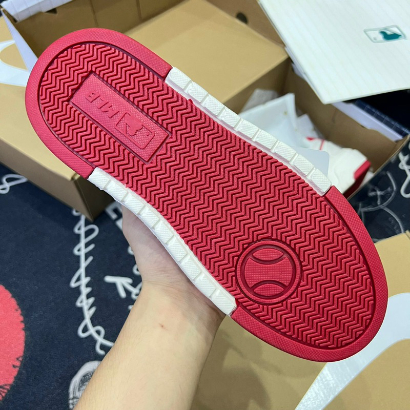 Giày MLB chunkyy Liner Red white hoạ tiết in 3D Fullbox túi giấy