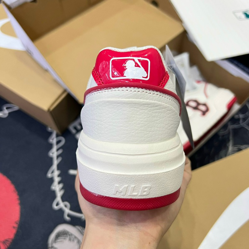 Giày MLB chunkyy Liner Red white hoạ tiết in 3D Fullbox túi giấy