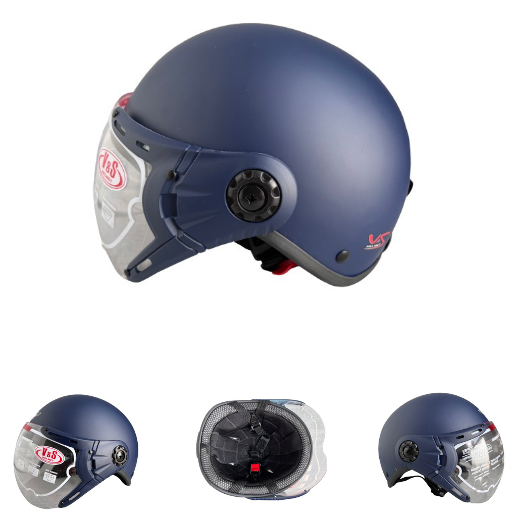 TRỢ GIÁ - Mũ bảo hiểm nửa đầu có kính siêu đẹp - VS105K - Vòng đầu 56-58cmm - Hàng chính hãng - Bảo hành 12 tháng