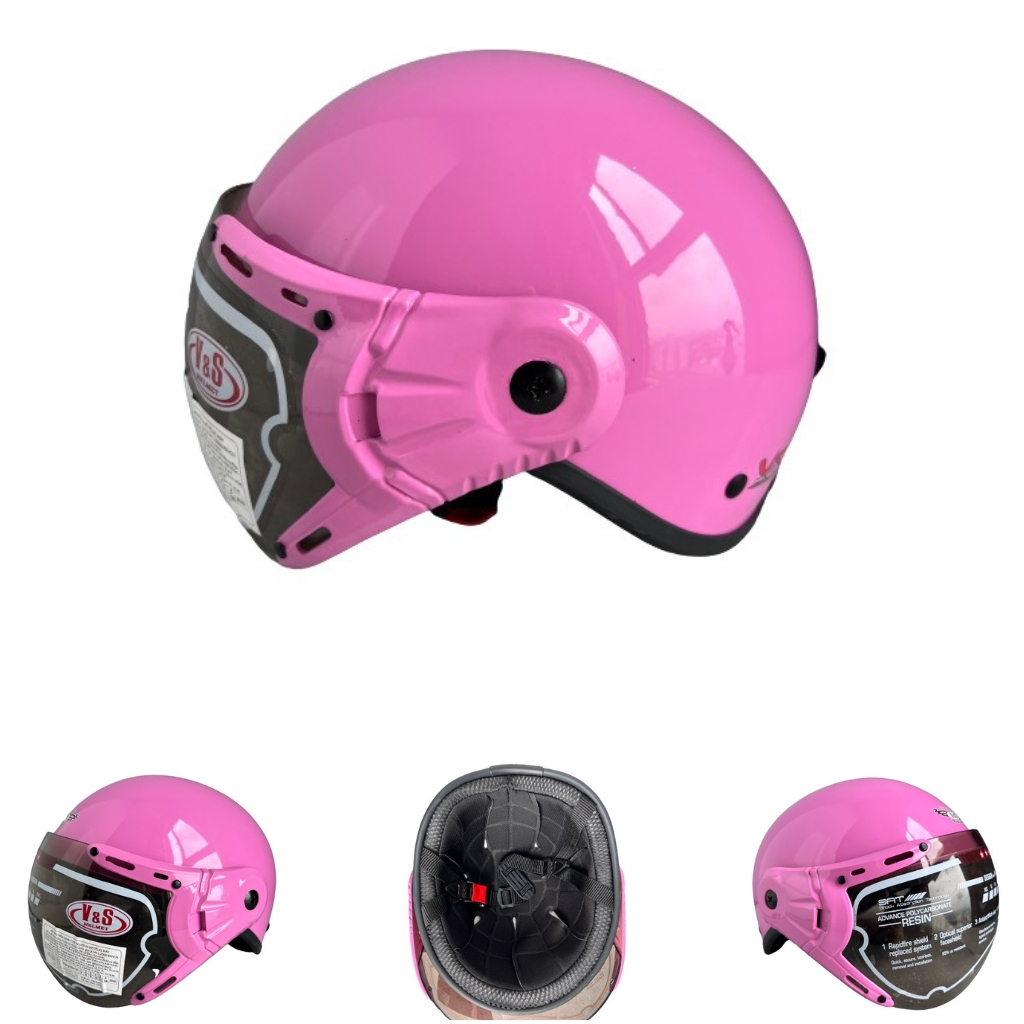 TRỢ GIÁ - Mũ bảo hiểm nửa đầu có kính siêu đẹp - VS105K - Vòng đầu 56-58cmm - Hàng chính hãng - Bảo hành 12 tháng