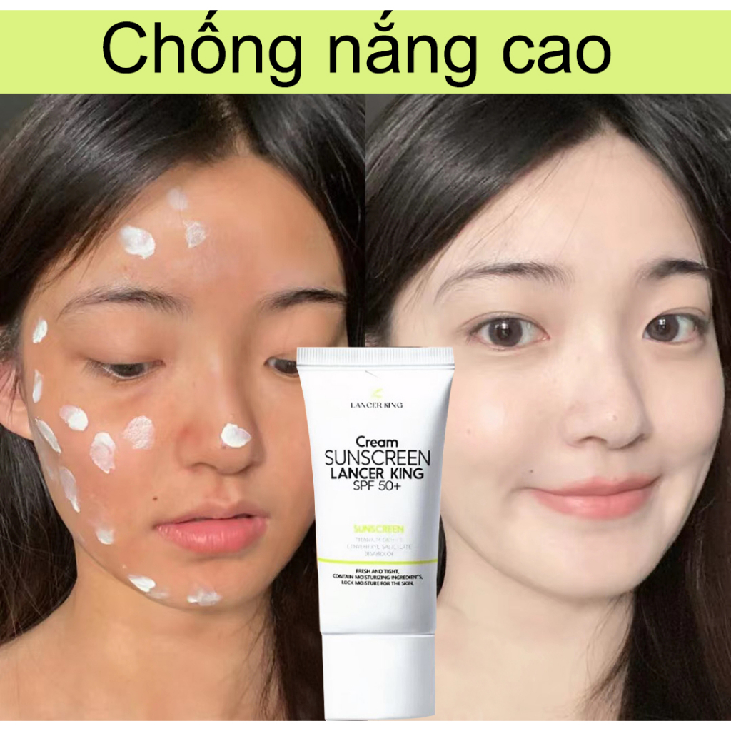 Kem Chống Nắng SPF50 PA+++ Chống Nước Tia Cực Tím Giờ Lâu Trôi tươi mát và thoáng khí làm trắng da 60g