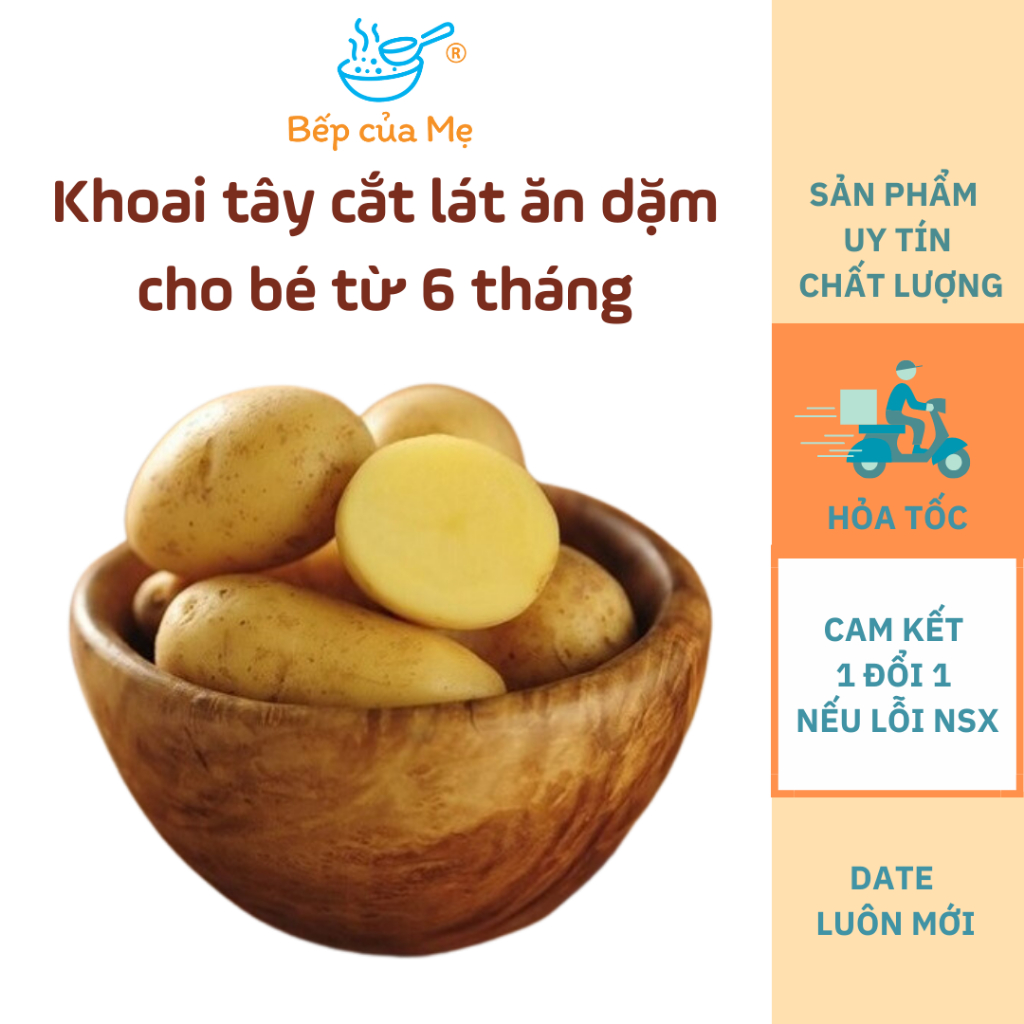 Khoai tây cắt lát nấu ăn dặm cho bé từ 6 tháng, gói 20g, Shop Của Mẹ