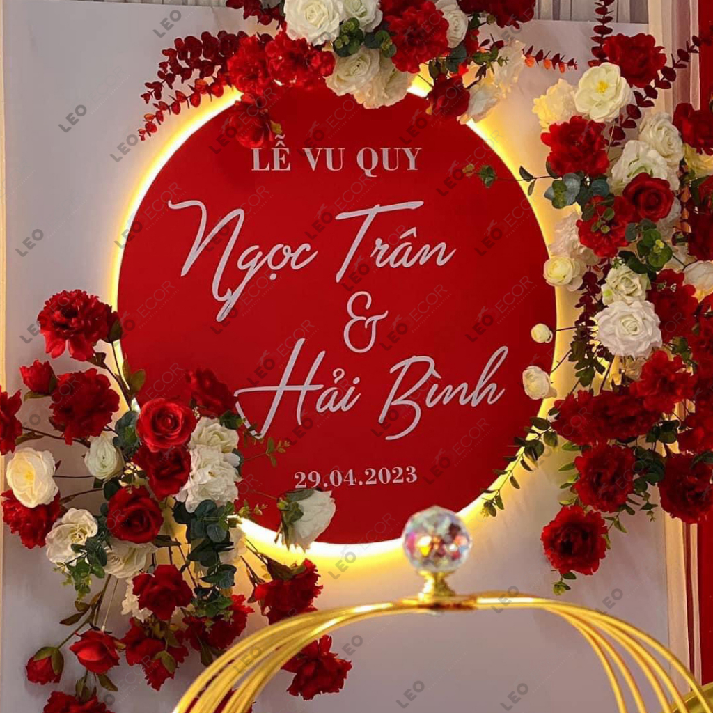 Trang Trí Gia Tiên Leo Derco - Bộ Phụ Kiện 3 Vòng Tròn Trang Trí Gia Tiên Tiệc Cưới Đẹp Và Đầy Sang Trọng