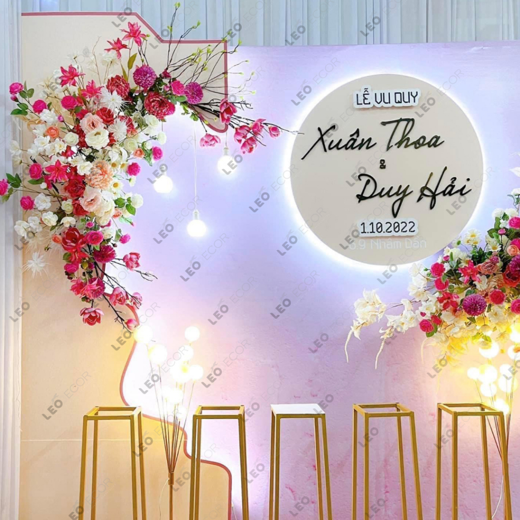 Trang Trí Gia Tiên Leo Derco - Bộ Phụ Kiện 3 Vòng Tròn Trang Trí Gia Tiên Tiệc Cưới Đẹp Và Đầy Sang Trọng