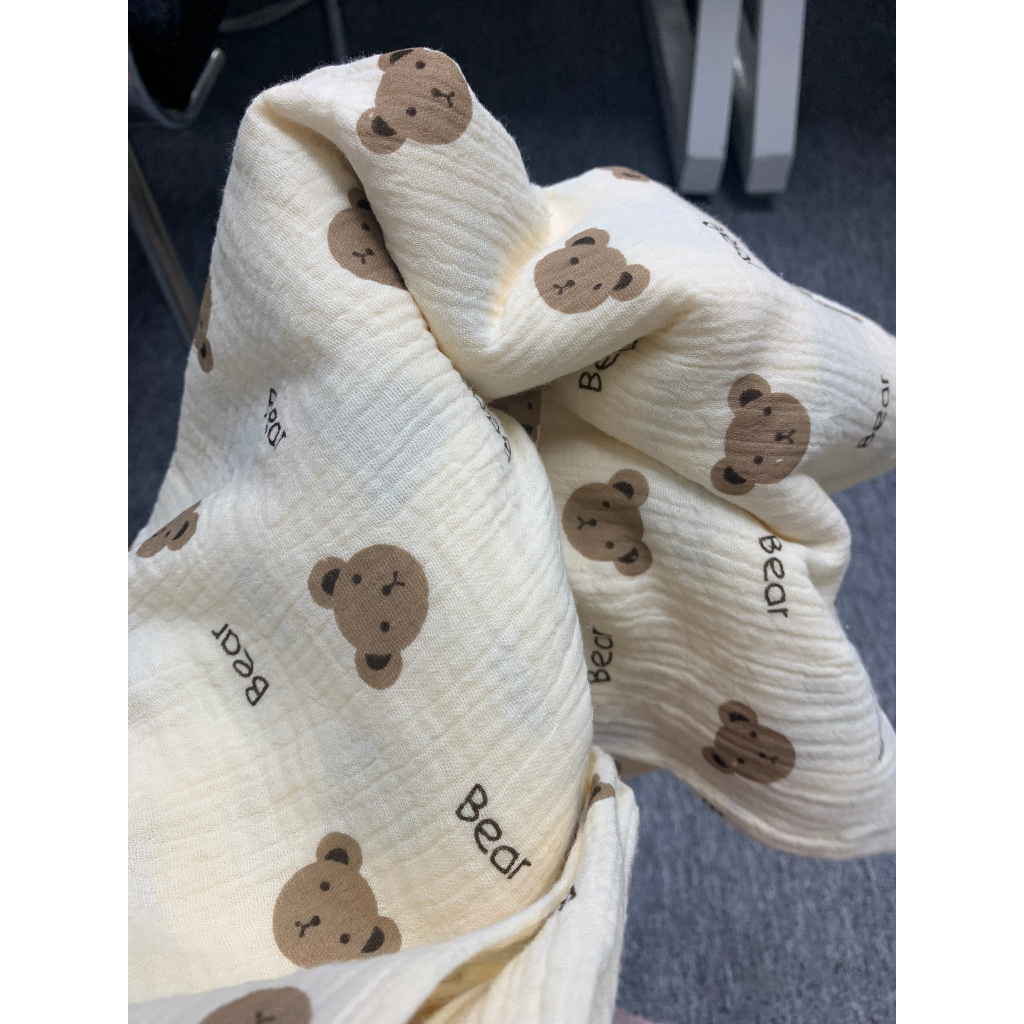 Khăn Tắm Cho Bé Sơ Sinh Ranbee Chất Vải Muslin Hàn 1 lớp 2 lớp mẫu mới 2023 - PN032