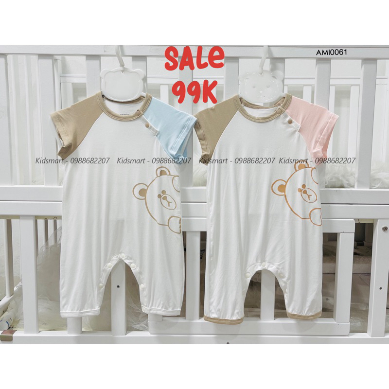 Anmina - Bộ Body cộc tay sợi tre phối màu AMI0061