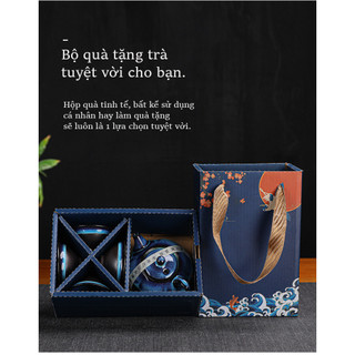 Bộ ấm chén ngọc thạch cao cấp  (màu xanh, màu nâu đen)