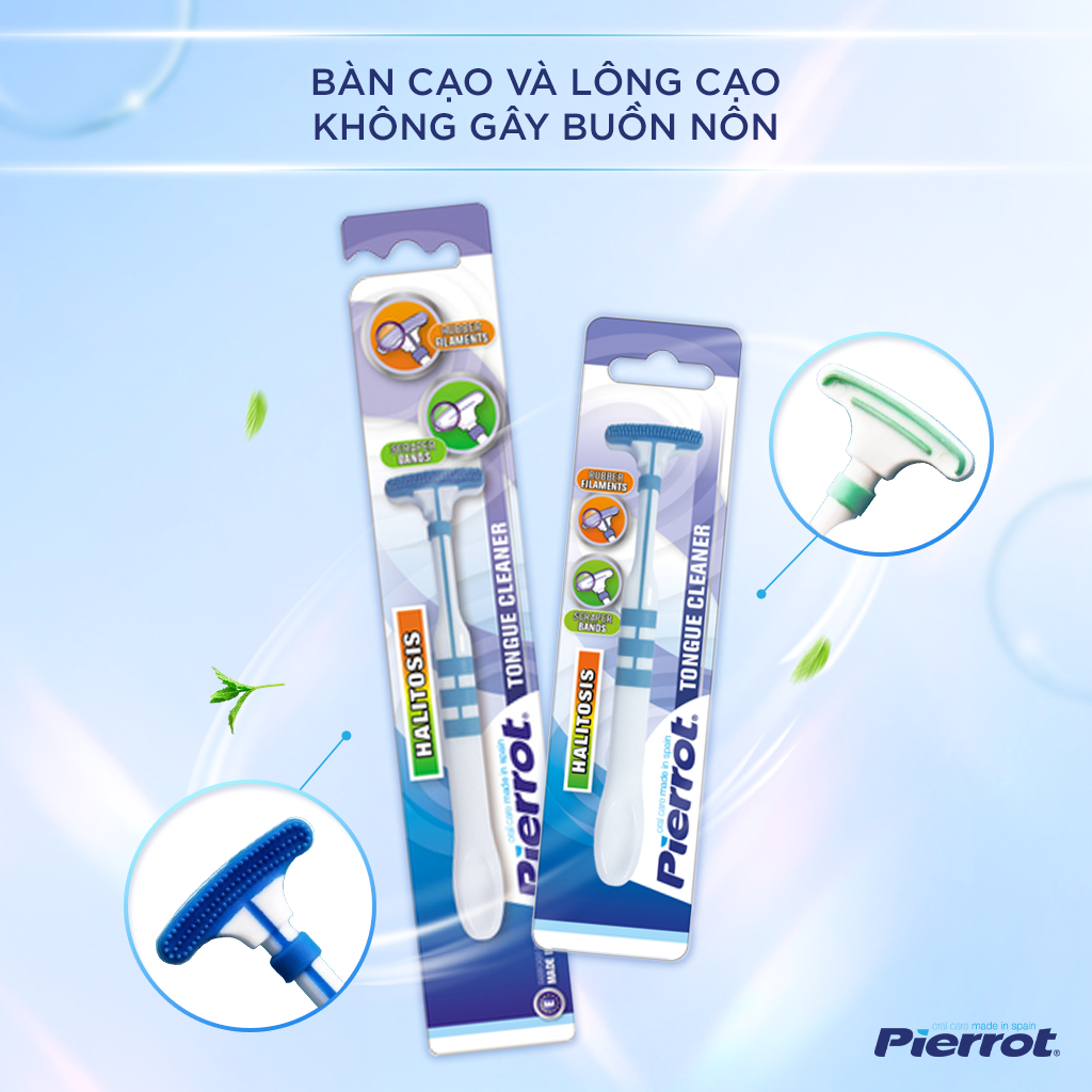 Dụng Cụ Làm Sạch Lưỡi Pierrot Giúp Giảm Hôi Miệng Cạo Lưỡi Một Cách Nhẹ Nhàng, Dễ Chịu Dành Cho Cả Người Nhạy Cảm