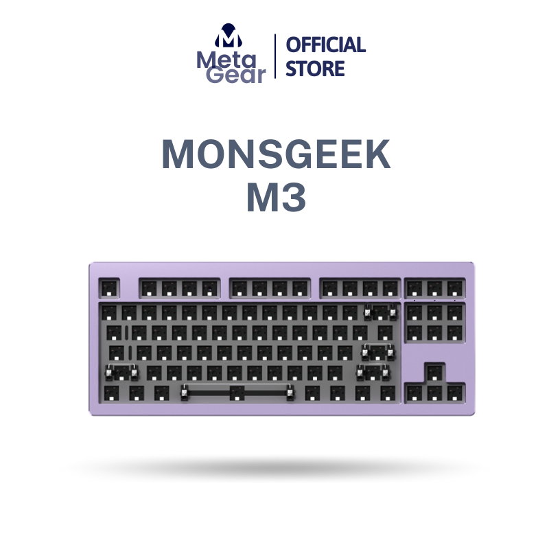 KIT Bàn phím cơ Monsgeek M3 Nhôm CNC Gasket Mạch Xuôi RGB Hotswap Full Foam