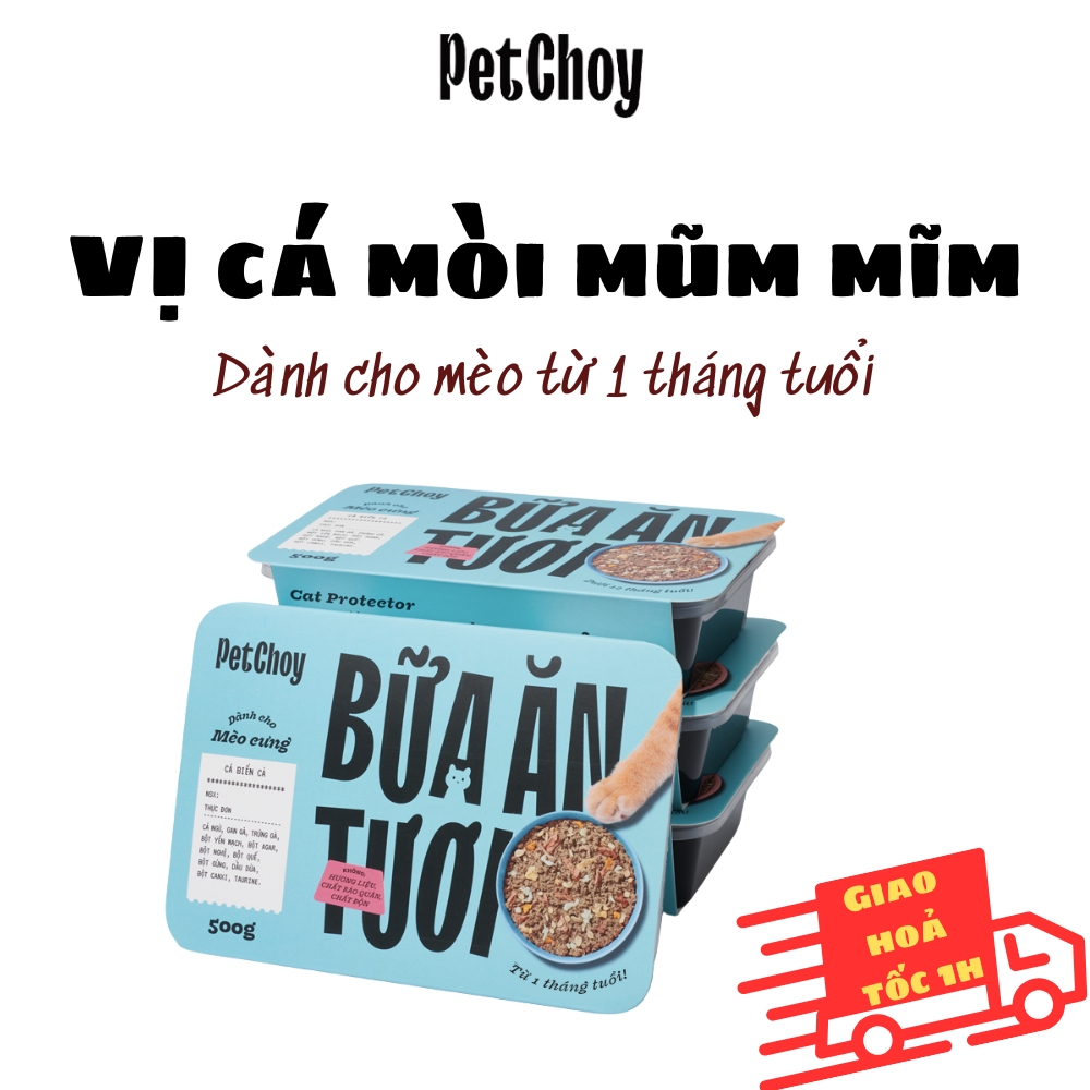 Pate tươi PetChoy cho mèo từ 1 tháng tuổi vị "CÁ MÒI MŨM MĨM"