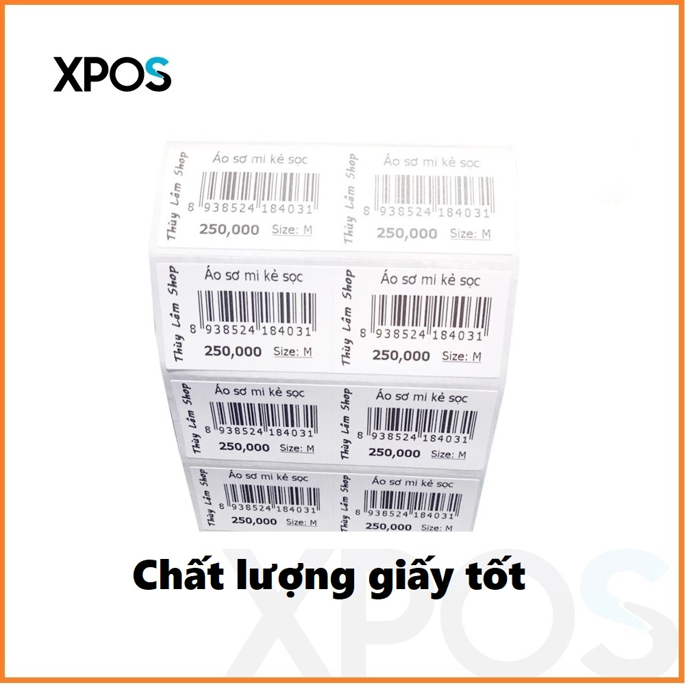 Giấy in tem 35x22mm, 2 tem/hàng, cuộn 25 mét - Decal nhiệt dùng cho shop