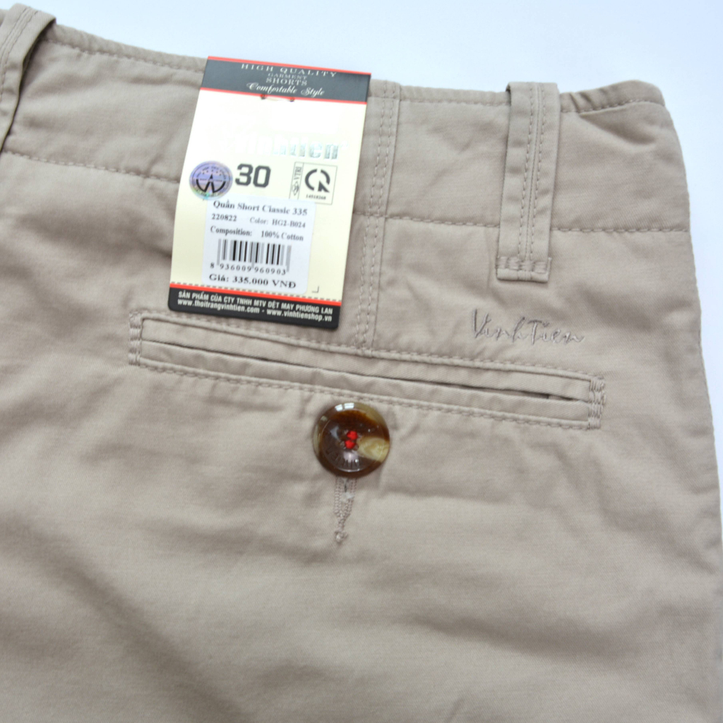 Quần Shorts Kaki 0ly Classic Cao Cấp Vĩnh Tiến 335 - B024