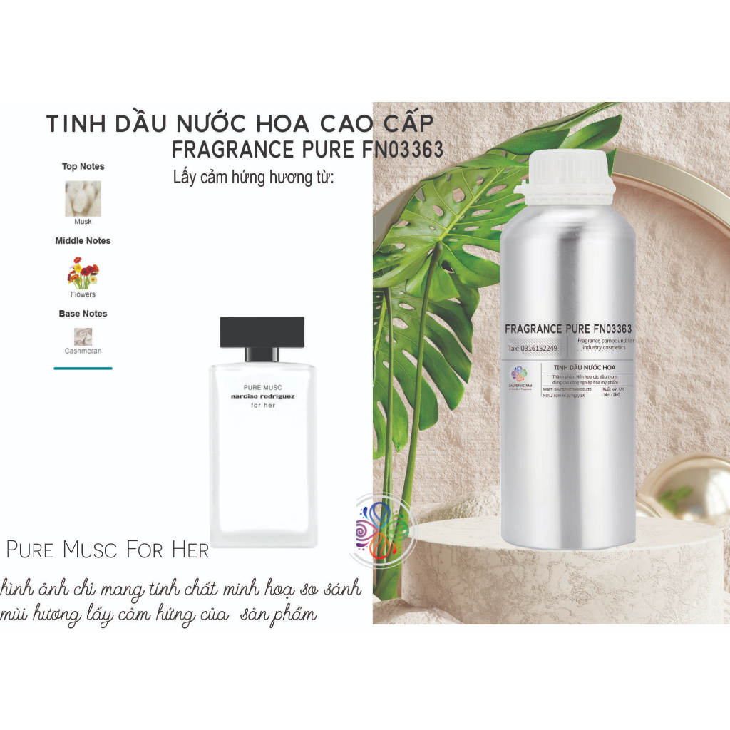 TINH DẦU NƯỚC HOA STYLE Narciso Rodriguez Pure'' ( Trắng lùn )