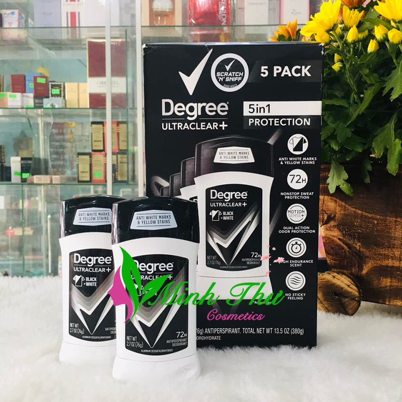Lăn Sáp Khử Mùi Degree UltraClear+ 72H (76g) - Lăn sáp khử mùi nam chống ố vàng áo