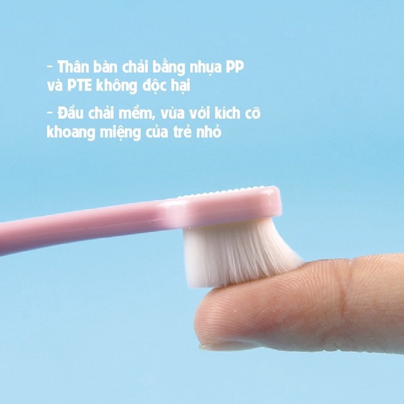 BÀN CHẢI ĐÁNH RĂNG TRẺ EM SỢI LÔNG TƠ SIÊU MỀM CHO BÉ TỪ 6M+ ĐẾN 2Y