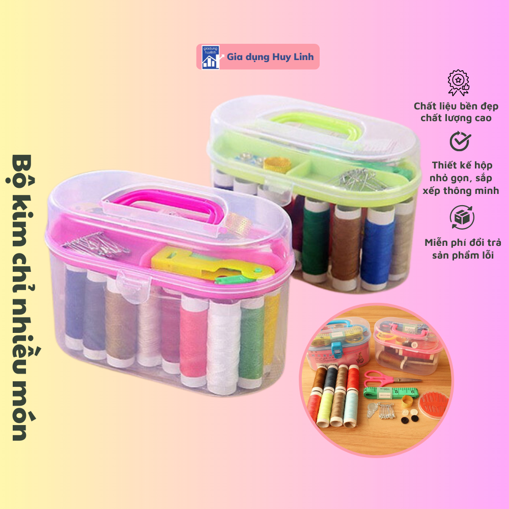 Bộ kim chỉ khâu vá đa năng - Hộp kim chỉ và dụng cụ may vá 36 món