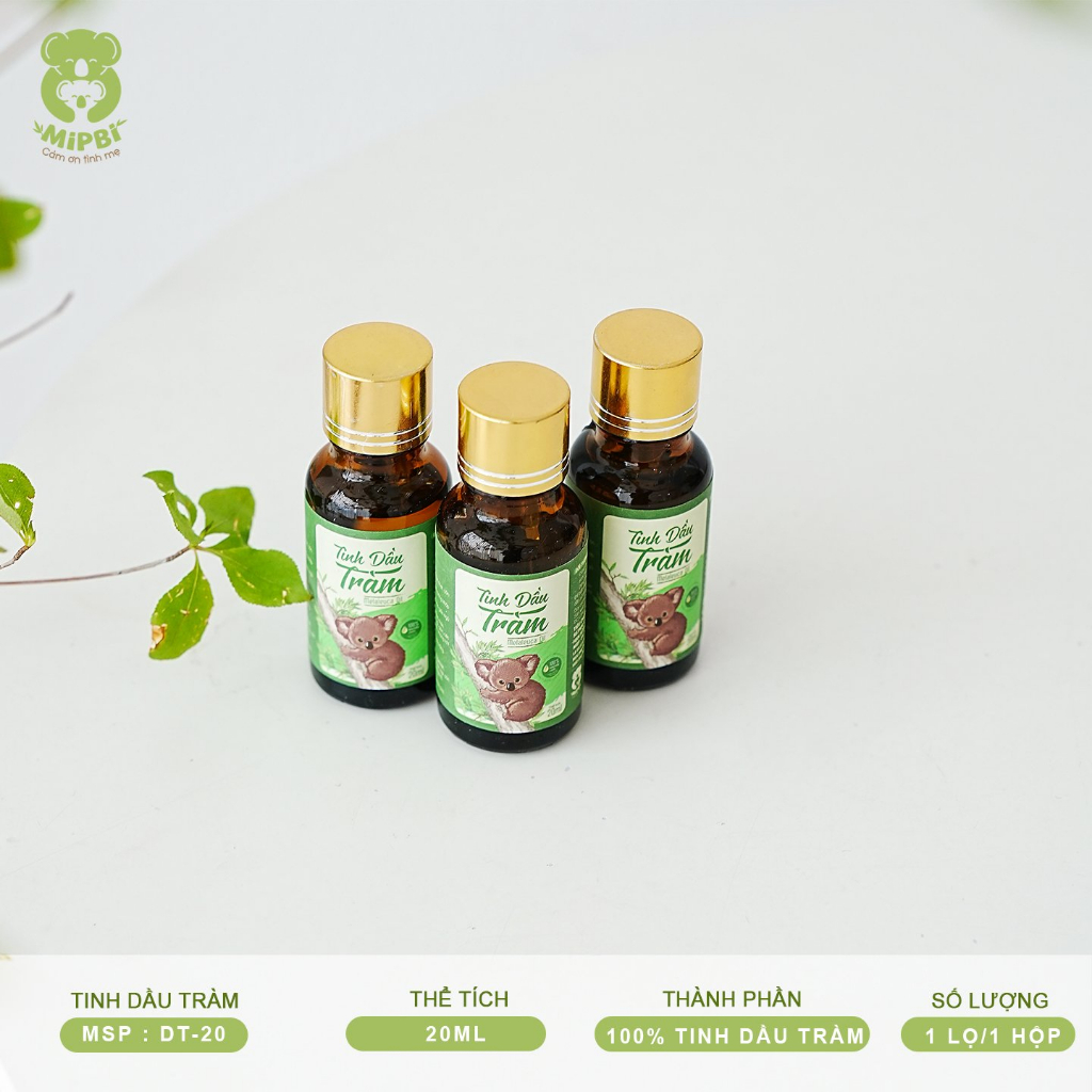 Tinh dầu tràm mipbi 20ml giữ ấm cơ thể phòng chống cảm lạnh cho bé lunakidsbaby