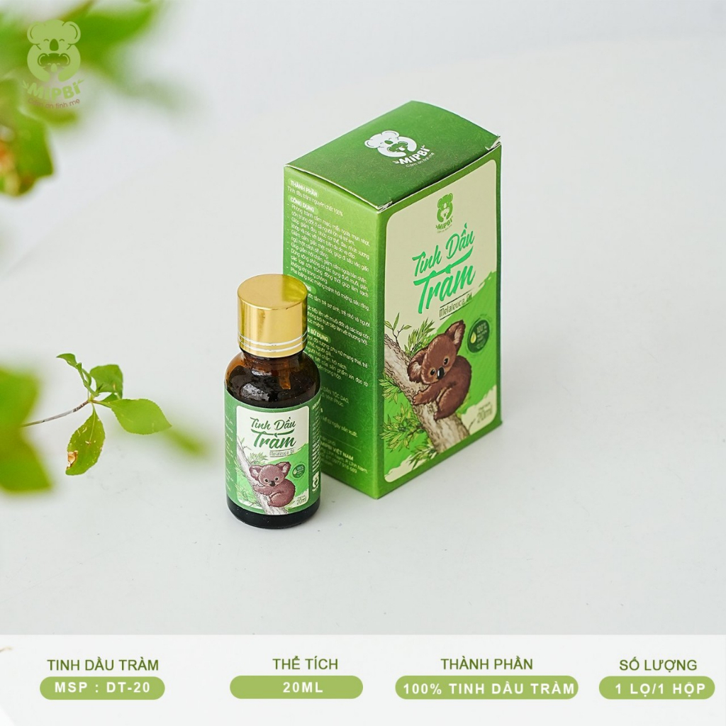 Tinh dầu tràm mipbi 20ml giữ ấm cơ thể phòng chống cảm lạnh cho bé lunakidsbaby