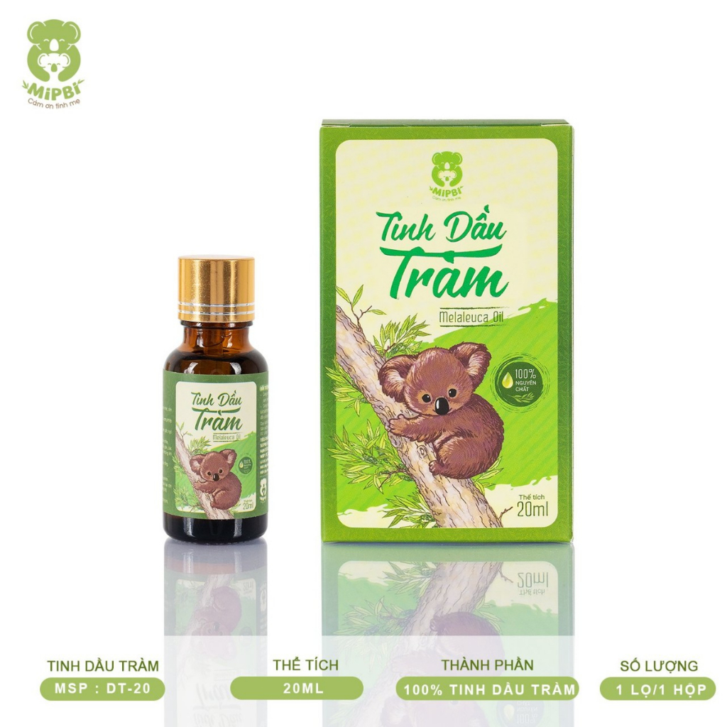 Tinh dầu tràm mipbi 20ml giữ ấm cơ thể phòng chống cảm lạnh cho bé lunakidsbaby