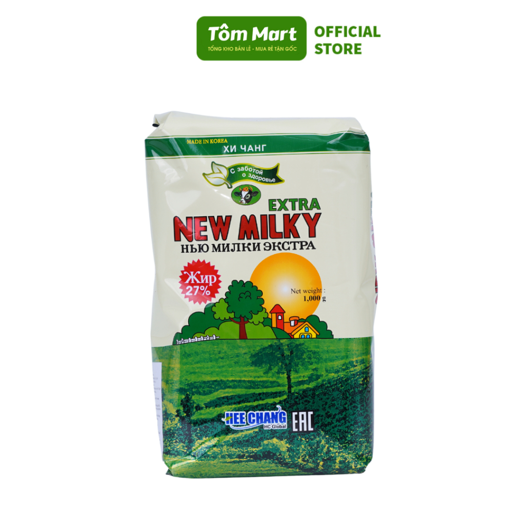 Sữa béo Nga New Milky Extra TÔM MART giúp tăng cân, tốt cho sức khỏe và hệ tiêu hóa - gói 1kg