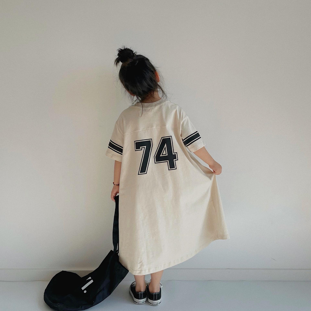 Váy cotton bé gái BAE KIDS dáng xuông mùa hè 11kg đến 31kg