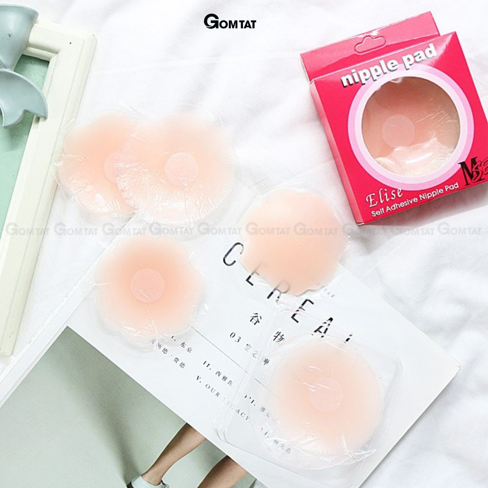 Miếng dán ngực silicone GOMTAT không lộ vền siêu dính, dán ti nhũ hoa tàng hình cao cấp chống nước full - SA-1222