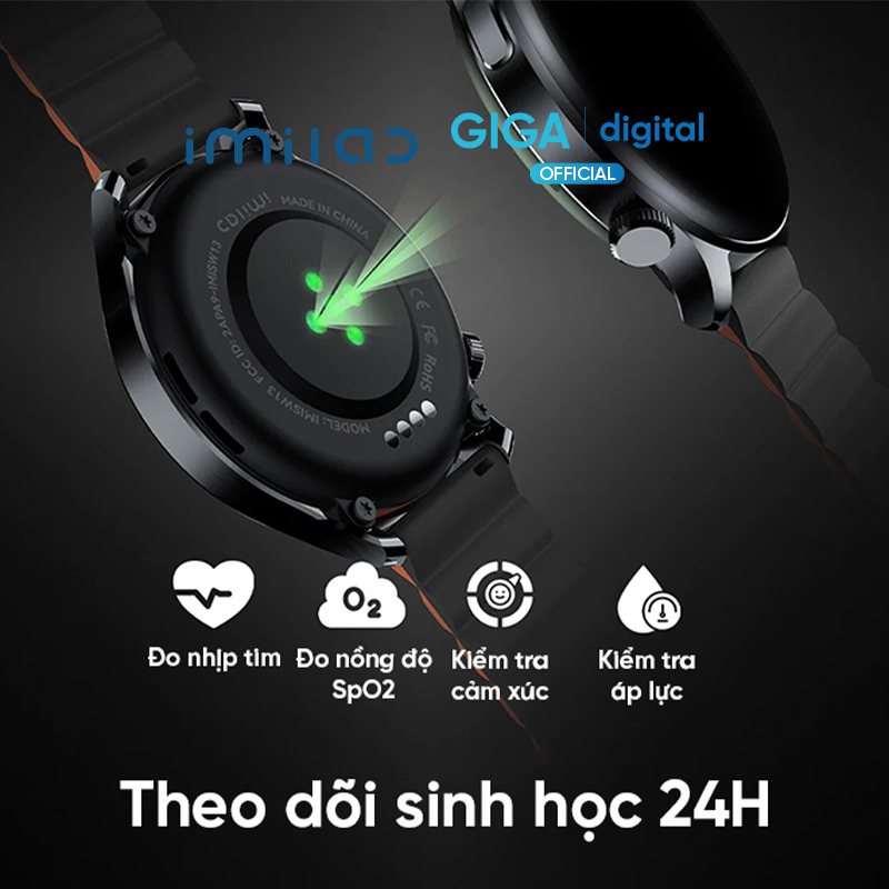 [Tặng Dây] Đồng Hồ Nghe Gọi Thông Minh Xiaomi Imilab W13 Đen - Theo Dõi 100 Chế Độ Thể Thao Kèm Dây Đeo Nam Châm Từ Tính